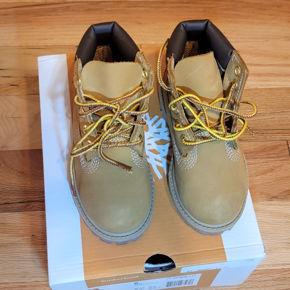 Timberland Kids Light Brown Boots with Yellow Laces